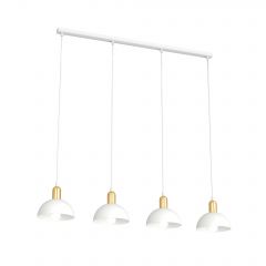 Emibig Moto 13874 lampa wisząca 4x15 W biała-złota