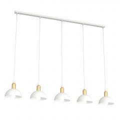 Emibig Moto 13875 lampa wisząca 5x15 W biała-złota