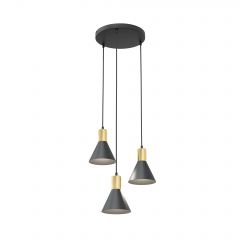 Emibig Rosa 13883PREM lampa wisząca 3x10 W czarna-złota