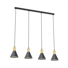 Emibig Rosa 13884 lampa wisząca 4x10 W czarna-złota