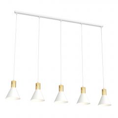 Emibig Rosa 13895 lampa wisząca 5x10 W biała-złota