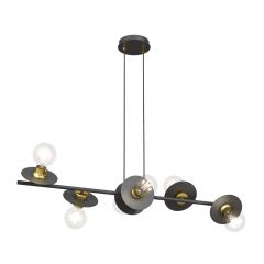 Emibig Token 14276 lampa wisząca 6x15 W czarna-złota