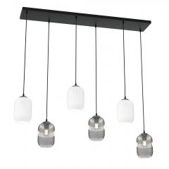 Emibig Verdi 14366 lampa wisząca 6x15 W biała-czarna-grafitowa