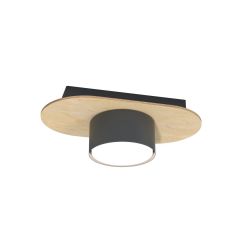 Emibig Diaz 14381 lampa podsufitowa 1x12 W czarna-drewno