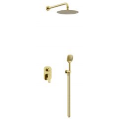 Excellent Clever 2.0 AREXSET4145GB zestaw prysznicowy podtynkowy z deszczownicą złoty