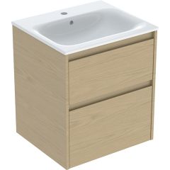 Geberit Selnova Square 504137PS1 umywalka z szafką 55 cm dąb