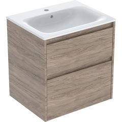 Geberit Selnova Square 504138JR1 umywalka z szafką 60 cm orzech