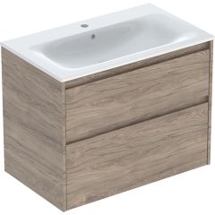 Geberit Selnova Square 504139JR1 umywalka z szafką 80 cm orzech