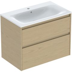 Geberit Selnova Square 504139PS1 umywalka z szafką 80 cm dąb