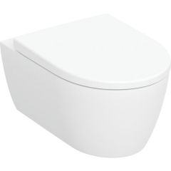 Geberit iCon 501664001 zestaw miska z deską wisząca bez kołnierza biały połysk
