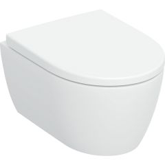Geberit iCon 503048001 zestaw miska z deską wisząca bez kołnierza spłukiwanie wirowe biały połysk