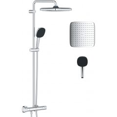 Grohe Vitalio Comfort 26696001 zestaw prysznicowy ścienny termostatyczny z deszczownicą starlight chrome