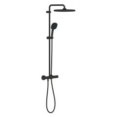 Grohe Vitalio Comfort 266962431 zestaw prysznicowy ścienny termostatyczny z deszczownicą czarny