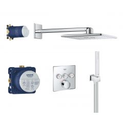 Grohe SmartControl 34712000 zestaw prysznicowy podtynkowy termostatyczny z deszczownicą starlight chrome