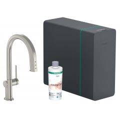 Hansgrohe Aqittura M91 76836800 bateria kuchenna z filtrem stojąca stal