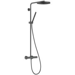 Hansgrohe Pulsify S Puro 24222340 zestaw prysznicowy ścienny termostatyczny z deszczownicą chrom-czarny