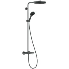 Hansgrohe Pulsify S 24236340 zestaw prysznicowy ścienny termostatyczny z deszczownicą chrom-czarny
