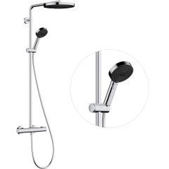 Hansgrohe Pulsify S Puro 24237000 zestaw prysznicowy ścienny termostatyczny z deszczownicą chrom