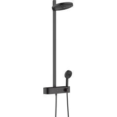 Hansgrohe Pulsify S 24240670 zestaw prysznicowy ścienny termostatyczny z deszczownicą czarny