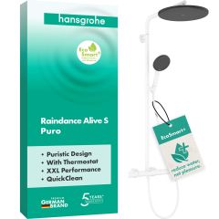 Hansgrohe Raindance Alive S 24594700 zestaw prysznicowy ścienny termostatyczny z deszczownicą biały