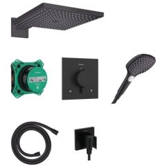 Hansgrohe Raindance E 24623670 zestaw prysznicowy podtynkowy termostatyczny z deszczownicą czarny