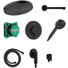 Hansgrohe Pulsify S 24624670 zestaw prysznicowy podtynkowy termostatyczny z deszczownicą czarny