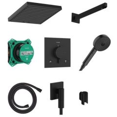 Hansgrohe Pulsify E 24625670 zestaw prysznicowy podtynkowy termostatyczny z deszczownicą czarny