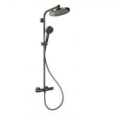 Hansgrohe Crometta 27268340 zestaw prysznicowy ścienny termostatyczny z deszczownicą czarny