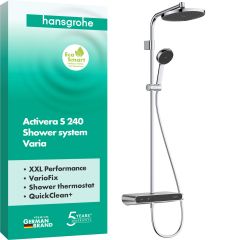 Hansgrohe Activera S 28638000 zestaw prysznicowy ścienny termostatyczny z deszczownicą chrom
