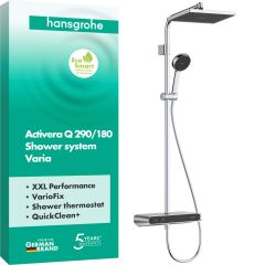 Hansgrohe Activera Q 28648000 zestaw prysznicowy ścienny termostatyczny z deszczownicą chrom
