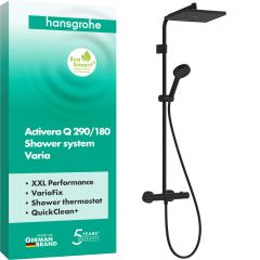 Hansgrohe Activera Q 28749670 zestaw prysznicowy ścienny termostatyczny z deszczownicą czarny