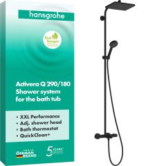 Hansgrohe Activera Q 28753670 zestaw prysznicowy ścienny termostatyczny z deszczownicą czarny