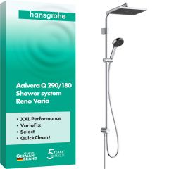Hansgrohe Activera Q 28757000 zestaw prysznicowy ścienny z deszczownicą chrom