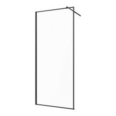 Invena AK32188 ścianka prysznicowa walk-in 80 cm czarny półmat/szkło przezroczyste