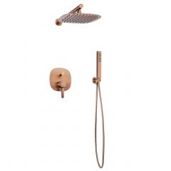 Invena Glamour BS02014 zestaw prysznicowy podtynkowy z deszczownicą miedź