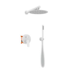 Invena Alonia BS70002 zestaw prysznicowy podtynkowy z deszczownicą biały