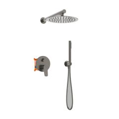Invena Alonia BS70024 zestaw prysznicowy podtynkowy z deszczownicą grafitowy