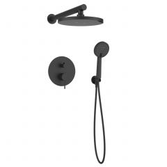 Invena Kalitea BS72004 zestaw prysznicowy podtynkowy z deszczownicą czarny