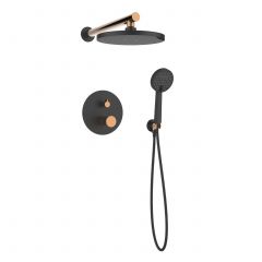 Invena Moonlight BS77014 zestaw prysznicowy podtynkowy z deszczownicą czarny