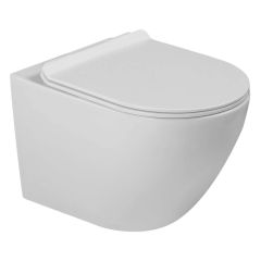 Invena Tavro CE71001 miska wc z deską wolnoopadającą wisząca bez kołnierza ze spłukiwaniem wirowym biały połysk