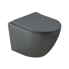 Invena Tavro CE71007 miska wc z deską wolnoopadającą wisząca bez kołnierza szary mat