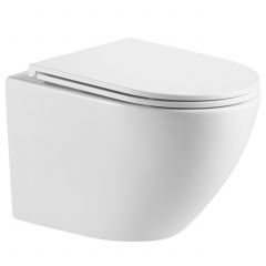 Invena Limnos CE93001 miska wc z deską wolnoopadającą wisząca bez kołnierza ze spłukiwaniem wirowym biały połysk