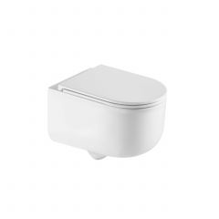 Invena Korfu CE95001 miska wc z deską wolnoopadającą wisząca bez kołnierza spłukiwanie wirowe biały połysk