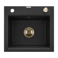 Invena Tesalia AZ01Z41 zlewozmywak granitowy 48x44 cm czarny
