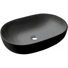 Invena Korfu CE34005 umywalka 60x42 cm owalna nablatowa czarna