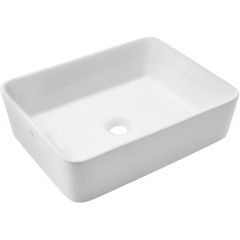 Invena Paros CE36001 umywalka 47.5x37.5 cm prostokątna nablatowa biała