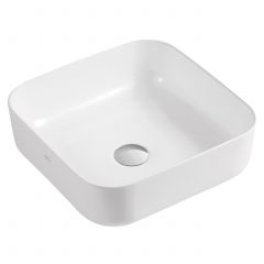 Invena Malaga CE39001 umywalka 39x39 cm kwadratowa nablatowa biała