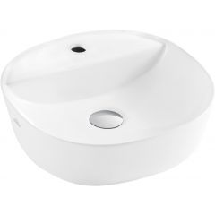 Invena Parla CE41001 umywalka 40x40 cm półokrągła nablatowa biała