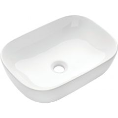 Invena Vitoria CE48001 umywalka 45.5x32 cm prostokątna nablatowa biała