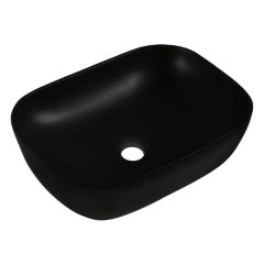 Invena Vitoria CE48005 umywalka 45.5x32 cm prostokątna nablatowa czarny mat